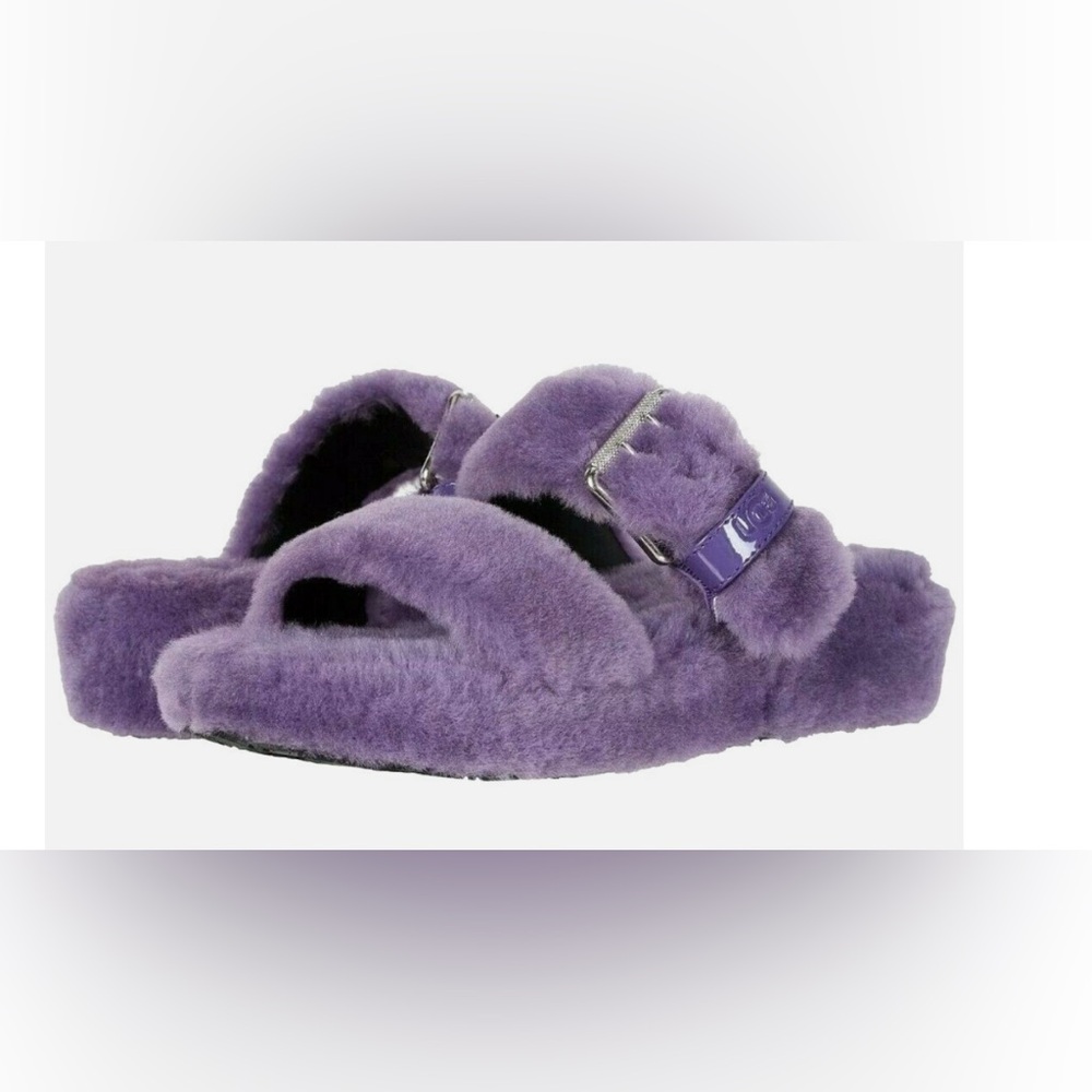 [UGG] Fuzz Yeah Purple Sheepskin Slipper Slide Sandals